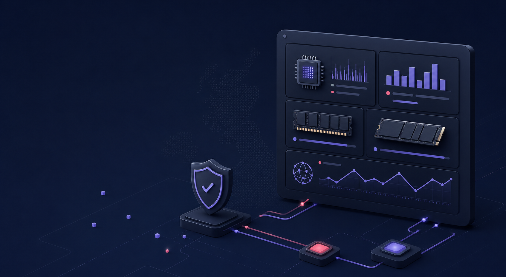 Dedicated server infrastructure illustration