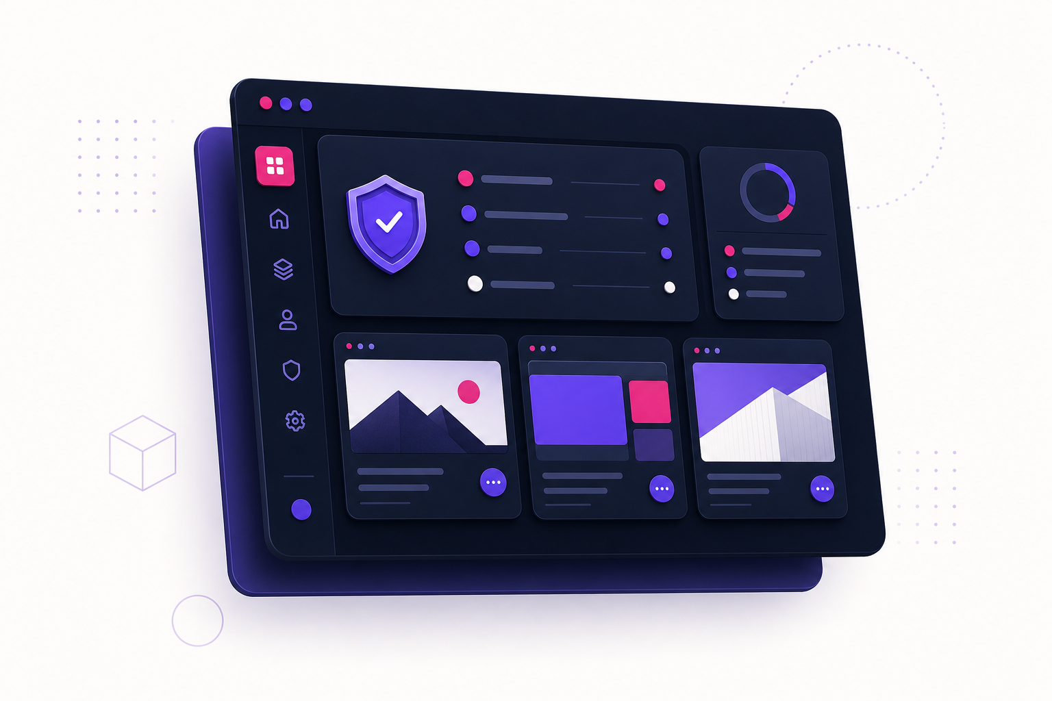 Illustration of a secure hosted WordPress control panel
