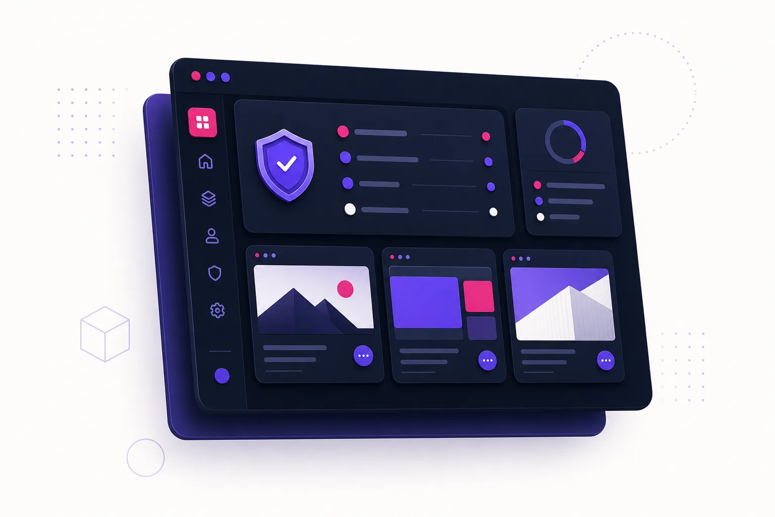 Hosted WordPress control panel illustration